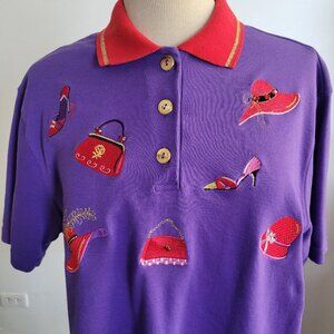 Vintage Bon Worth Red Hat Society Shirt (Size: XS)